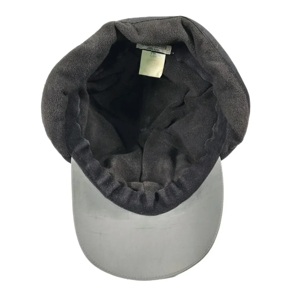 Eddie Bauer Goose Down Gray Fleece Lined Baseball Hat Cap Ear Flaps L/XL